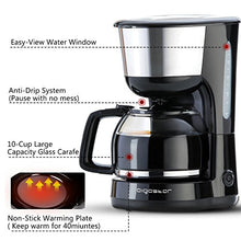 Carica l&#39;immagine nel visualizzatore di Gallery, Aigostar Chocolate 30HIK - Macchina per caffe’ 10 Tazze, 30HIK, Black