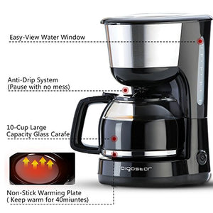 Aigostar Chocolate 30HIK - Macchina per caffe’ 10 Tazze, 30HIK, Black