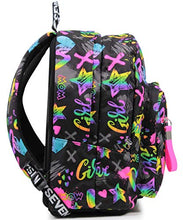 Carica l&#39;immagine nel visualizzatore di Gallery, Seven Zaino Scuola Extra Fit, Nero Fantasia, Iridescent, Zaino Doppio Scomparto Super Capiente Con Maxi Tasca Frontale Con Organizer Per Piccoli Accessori, Scuola &amp; Tempo libero, Bambine e Ragazze