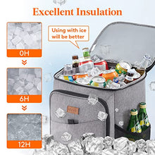 Carica l&#39;immagine nel visualizzatore di Gallery, Lifewit Borse Frigo Pranzo da 26L 34 Lattine, Borsa Termica Grande per Picnic a Prova di Perdite Portatile Morbida Cooler Box per Alimenti per Umo Donna per Outdoor/Picnic/Spiaggia/Campeggio, Grigio