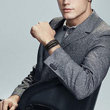 Carica l&#39;immagine nel visualizzatore di Gallery, flintronic Bracciale Intrecciato in Pelle, Braccialetto #1 Nero(20.5cm-22cm) - Ilgrandebazar