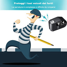 Carica l&#39;immagine nel visualizzatore di Gallery, YOHOOLYO Lucchetto Antifurto Moto Bloccadisco Allarme Sonoro Nero - Ilgrandebazar