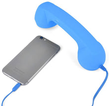 Carica l&#39;immagine nel visualizzatore di Gallery, Cornetta vintage per smartphone retrò per Tutti Gli Smartphone, Anti-Radiazioni Cuffie telefoniche cablate Vintage da 3,5 mm Microtelefono con Microfono Solo per Telefono Cellulare per iOS(Blu)