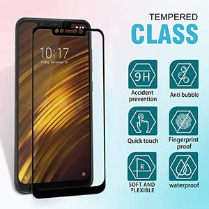 Ferilinso Vetro Temperato per Xiaomi Pocophone F1,[3pack] Nero-3 pcs