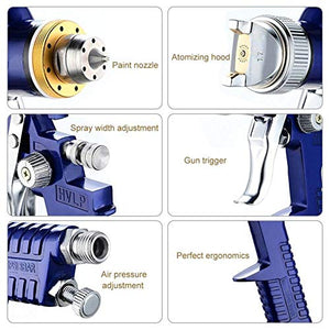 Pistola Per Verniciare A Spruzzo 1.4mm Ugello 600cc HVLP Aerografo pistola...