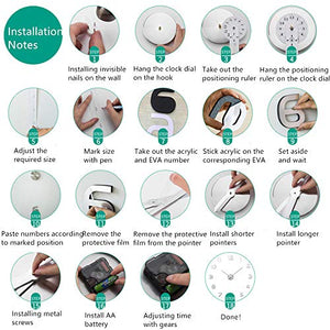 Yolistar Moderno Orologio da Parete Fai Te, 3D Adesivo Nero - Ilgrandebazar