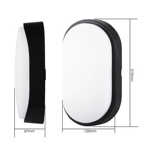 M EGA MEGACUBE Ovale Lampada da Parete Esterno LED Nero 10w - Ilgrandebazar