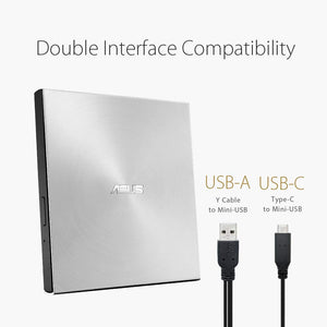 Asus Masterizzatore Esterno ZenDrive U9M TYPE C, Ultra Slim 8x, Argento - Ilgrandebazar