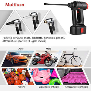 LOETAD Compressore Portatile per Auto 120 PSI 20L/Min Handheld - Ilgrandebazar