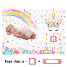 Carica l&#39;immagine nel visualizzatore di Gallery, WERNNSAI Unicorno Bambino Coperta Milestone - 150 x 100 cm A - Ilgrandebazar