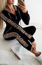 Carica l'immagine nel visualizzatore di Gallery, Loalirando Completo Sportivo Donna Leopardata Tuta da Ginnastica 2 L, Nero - Ilgrandebazar