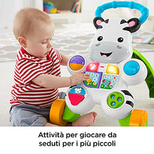 Carica l&#39;immagine nel visualizzatore di Gallery, Fisher-Price - Zebra Primi Passi Spingibile, Giocattolo Elettronico Educativo con Musica e Suoni, per Camminare, per Bambini di 6+ Mesi, HBB66, Imballaggio Sostenibile