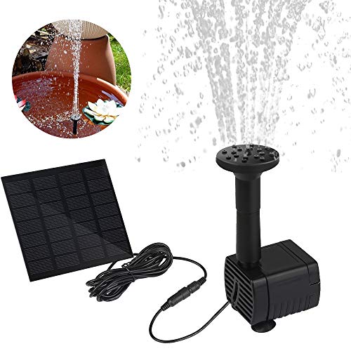 Ovareo, fontana a energia solare, pompa per laghetti da esterni, Nero