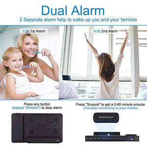 Kalawen Justech  Orologio Proiezione Soffitto Temperatura Esterna Interna con Sensore...