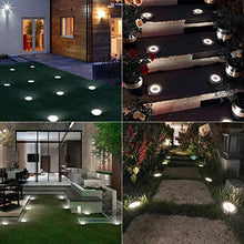 Carica l'immagine nel visualizzatore di Gallery, BrizLabs Luci Solari Giardino Esterno, 8 LEDs Luce Sepolta Lampada Solare da Esterno Faretti Led Solari Impermeabile IP65 Luci Terra Giardino per Prato Vialetto Scala Paesaggio, Bianco Freddo 8 Pezzi