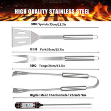 Carica l&#39;immagine nel visualizzatore di Gallery, Attrezzi per Barbecue,Gifort 24pcs Barbecue Accessori in Acciaio Inox...