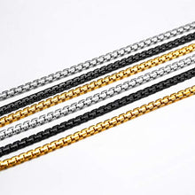 Carica l&#39;immagine nel visualizzatore di Gallery, PROSTEEL Uomo Bracciale a Catena Veneziana Scatola Piatta Tonda, 4 Mm - Nero - Ilgrandebazar