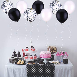Jovitec 30 Pezzi 12 Pollici Palloncini in Lattice di Bianco E Nero - Ilgrandebazar