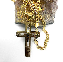 Carica l&#39;immagine nel visualizzatore di Gallery, Collana con ciondolo a forma di croce in oro 24 carati, unisex, solida... - Ilgrandebazar