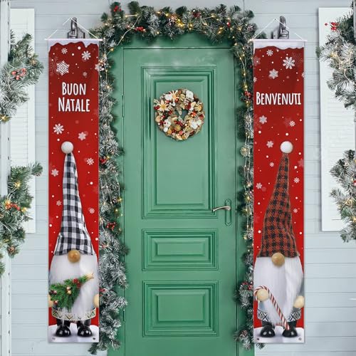 2Pz Banner per Porta di Natale Striscioni Natalizi Segno del Portico di Natale Banner Distico di Natale Decorazioni Natalizie Porta Ingresso Casa Benvenuti Buon Natale Gnomi 2Pz Banner per Porta di Natale Striscioni Natalizi Segno del Portico di Natale Banner Distico di Natale Decorazioni Natalizie Porta Ingresso Casa Benvenuti Buon Natale Gnomi