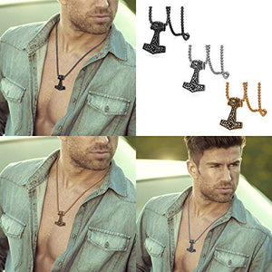 Oidea Collana Catena con Pendente Ciondolo Martello di Thor in Argento - Ilgrandebazar