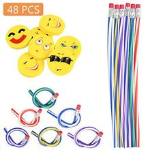 Carica l&#39;immagine nel visualizzatore di Gallery, Pieghevoli Matite Flessibili e Gomme Emoji Set 48PZ - Matita... - Ilgrandebazar