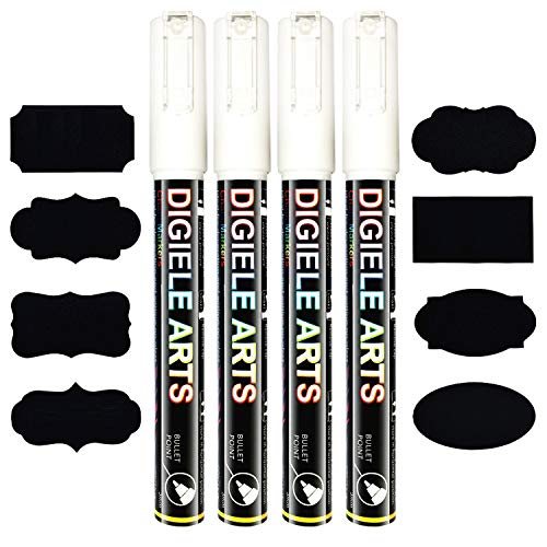 Pennarelli Gesso Liquido di DIGIELE, Pennarello Bianco da 3mm, Punta... - Ilgrandebazar
