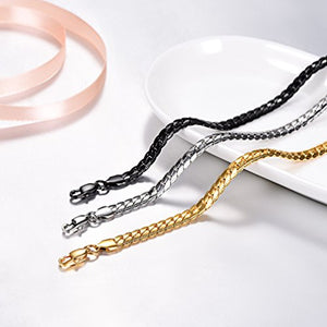PROSTEEL Uomo Bracciale a Catena Cubana Incisione, Acciaio Argento - Ilgrandebazar