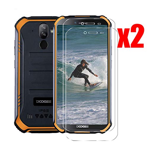 QFSM 2 Pack Custodia Temperato per DOOGEE For S40, Trasparente