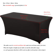 Carica l&#39;immagine nel visualizzatore di Gallery, HAORUI Copri tovaglia Rettangolare di 4 Piedi in Spandex Lycra 4ft, Nero - Ilgrandebazar