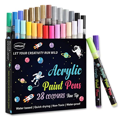 INMUA Pennarelli Acrilici 28 Colori per Dipingere,...