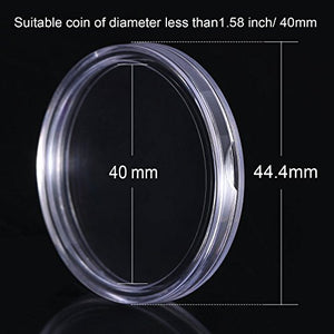 100 Pezzi 40 mm Capsule di Monete Rotondo Portamonete Plastica Forniture per... - Ilgrandebazar