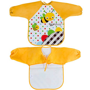 Lictin Set di 3 bavaglino a manica lunga impermeabile Multicolore - Ilgrandebazar