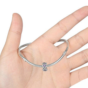 Distanziatore Nontiscordardime Charms Argento 925 Fiore Viola - Ilgrandebazar