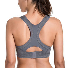 Carica l'immagine nel visualizzatore di Gallery, SYROKAN Donna Reggiseno Sportivo Massimo Supporto per Sport a 4B, Grigio