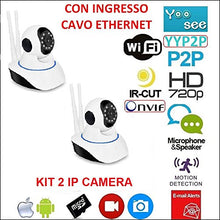Carica l'immagine nel visualizzatore di Gallery, KIT 2 Telecamere IP CAMERA wi-fi HD 720p motorizzata infrarossi con app...