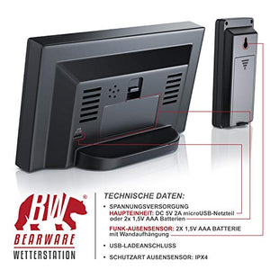 CSL-Computer 72303394787 Stazione meteorologica Radio, Nero, 4,3 Zoll - Ilgrandebazar