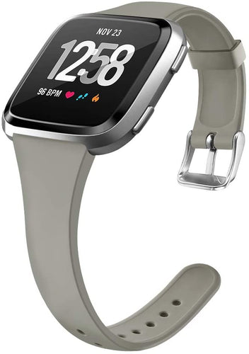 OenFoto Sport Cinturino Fit Bit Versa & Fit Bit Versa Lite Edition, Morbido Silicone Slim Thin Narrow Small Fascia Cinturino per Fit Bit Versa Smart Watch, Donna Uomo, Grande Piccolo