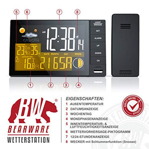 CSL-Computer 72303394787 Stazione meteorologica Radio, Nero, 4,3 Zoll - Ilgrandebazar