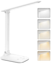 Carica l'immagine nel visualizzatore di Gallery, BICKON Lampada da Scrivania, 5 Colori e 10 Livelli di Luminosità Lampada da Tavolo, Timer/USB Ricarica/Tocca Controllo/Pieghevole, Protezione Gli Occhi LED Luce per Studio, Lavoro, Gioco, Regalo