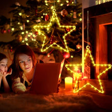 Carica l'immagine nel visualizzatore di Gallery, Luci Led Natale Stelle,2 Piece Luci Natalizie con 40 Led Bianco Caldo 8 Modalità Batteria Alimentata Led Luci Illuminazione Decorativa per Esterno/Interno,Decorare Natale,Matrimonio,Festa,Compleanno