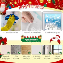 Carica l&#39;immagine nel visualizzatore di Gallery, Vetrofanie Natalizie, 9 Fogli Adesivi Natalizi per Finestre Decorazioni Natalizie per Vetrine Negozio Grandi Albero Fiocco di Neve Riutilizzabili Vetrofanie Natale Addobbi Natalizi per la Casa Interno