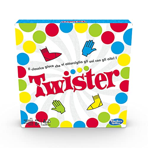 Hasbro Gaming Twister Gioco in Scatola, Include 1 Tappeto Twister, 1 Ruota E Le Istruzioni, Versione 2020 in Italiano, Multicolore