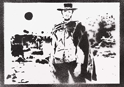 Poster Clint Eastwood Western Handmade Graffiti Street Art - Artwork