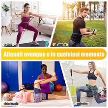 Carica l&#39;immagine nel visualizzatore di Gallery, COFOF Set Elastici Fitness, [5 Elastici Fitness], Elastici Palestra con Impugnature Grandi, Cavigliere, Ancoraggio Porta, ideale per Pilates, Allenamento Della Forza, Fisioterapia