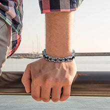 Carica l&#39;immagine nel visualizzatore di Gallery, Cupimatch Uomo Braccialetto Bracciale Catena Bici Acciaio Inossidabile Nero... - Ilgrandebazar