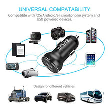 Carica l'immagine nel visualizzatore di Gallery, Beikell Caricabatteria da Auto, Dual Porta USB Caricatore Adattatore 17W Nero