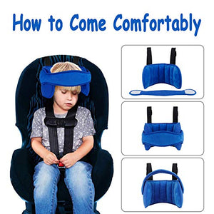 Fascia Testa Seggiolino Auto,Supporto Bambini Cuscino da Viaggio Blu