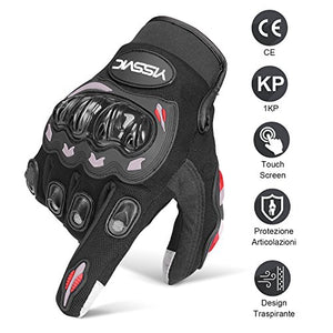YISSVIC Guanti da Moto Marchio CE 1KP Touchscreen Antiscivolo M - Ilgrandebazar