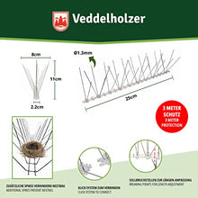 Carica l'immagine nel visualizzatore di Gallery, Veddelholzer Premium Universale 3 Metri in Acciaio Inox dissuasori per piccioni per balconi con Punto di Rottura predeterminato e Sistema a Scatto dissuasore Anti piccioni per finestre i grondaie